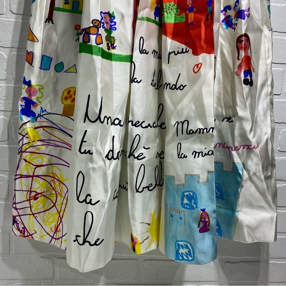 Dolce & Gabbana Long Silk Skirt - Doodle Print - Runway Fashion Week 2015 - 36 - Picture 3 of 6